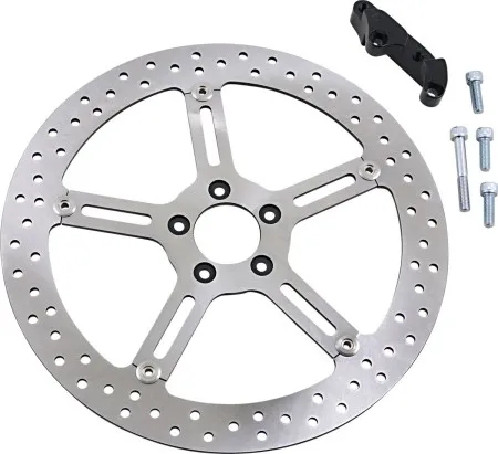 Arlen Ness Big Brake Rotor Kit 15 Inch Left Side Wheel For 2015-2017 Softail and 2006-2017 Dyna Models With Stock 11.8 Inch Hub Mount Rotor and 19 Inch Or Front Larger Wheel Models (02-972)