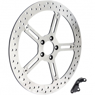 Arlen Ness Big Brake Rotor Kit 15 Inch Left Side Wheel For 2015-2017 Softail and 2006-2017 Dyna Models With Stock 11.8 Inch Hub Mount Rotor and 19 Inch Or Front Larger Wheel Models (02-972)