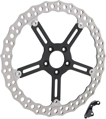 Arlen Ness Big Brake Rotor Kit 15 Inch Left Side Wheel For 2000-2014 Softail (Except Springer) And 2000-2005 Dyna With Hub-Mounted 11.5 Inch Rotor and 18 Inch or Larger Wheel Models (02-990)