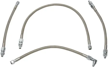 Drag Specialties Oil Line Kit in Stainless Steel For Late 1992-1999 FXST/FLST Models (4-line kit) (606002)