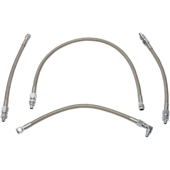 Drag Specialties Oil Line Kit in Stainless Steel For Late 1992-1999 FXST/FLST Models (4-line kit) (606002)