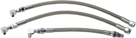 Drag Specialties Oil Line Kit in Stainless Steel Finish For 1992-1998 Dyna Models (3-line kit) (606100)