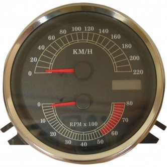 Drag Specialties Speedo/Tachometer 220KM/H For 1996-2003 FLHR And 1996-2003 FXST/FLST/FXDWG (Except FXSTD) Models (2210-0332)