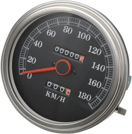 Drag Specialties 5 Inch Dash Mount Speedometer 89-95 Face Km/H For Custom Applications With Front-Wheel-Drive Speedos (72422KMX)