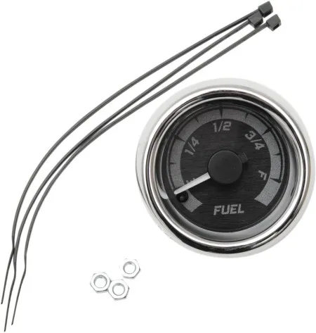 Dakota Digital Fuel Gauge MVX-8K Series in Black/Gray Background With Chrome Bezel Finish For 2004-2013 FLHT/FLTR/FLHX And HD FL Trike Models (MVX-8K-F-KG-C)