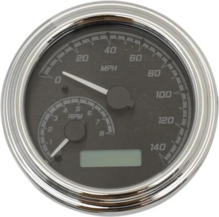 Dakota Digital Gauge MVX Series in Black/Gray Chrome MVX FatBob Gauge For 2004-2010 Softail, 2004-2011 Dyna And 2004-2013 Road King Models (MVX-2004-KG-C)