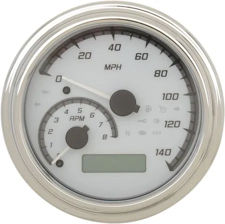 Dakota Digital MVX Series Analog Gauge Systems in White/Gray/Chrome Finish For 2011-2017 FXST/FLST, 2012-2017 FXD/FXDWG And 2014-2016 FLHR Models (MVX-2011-WG-C)
