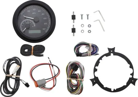 Dakota Digital MVX Series Analog Gauge Systems in Black/Gray/Black Finish For 1993-2003 FLHR, 1996-2003 FXST/FLST And FXDWG Models (MVX-2002-KG-K)