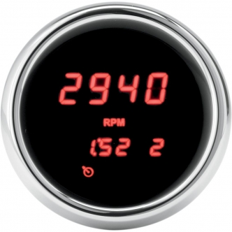 Dakota Digital Tachometer 3000 Series 3-3/8 Inch in Chrome Finish With Red LED For 2004-2013 FLHT/FLTR/FLHX, H-D FL Trike Models (MCL-36K-TCH-R)