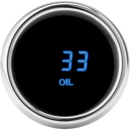Dakota Digital Oil Pressure Gauge 3000 Series in Chrome With Blue LED For 1996-2013 FLHT/FLTR/FLHX And HD FL Trike Models (MCL-3K-OIL)