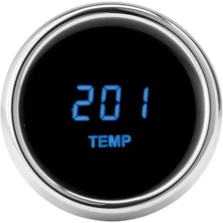 Dakota Digital Oil Temperature 3000 Series in Chrome Finish With Blue LED For 1996-2013 FLHT/FLTR/FLHX And HD FL Trike Models (MCL-3K-TMP)