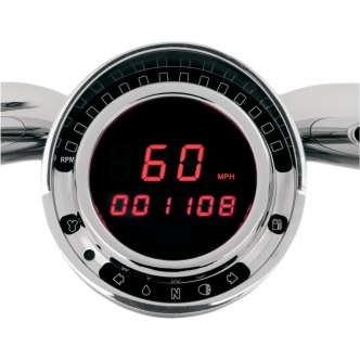 Dakota Digital Big Dog Direct Plug-In Speedometer With Red LED For Big Dog Models With Factory Tach Ring (BD-140-R)