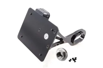 Cult Werk 180x140mm Switzerland Side Mount License Plate Bracket in Gloss Black Finish For 2018-2024 Softail (Excluding FXDR) Models (HD-BRO038-CH)