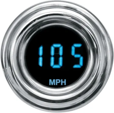 Dakota Digital Speedometer 4000 Series 1-7/8 Inch in Chrome Finish With Blue Display MPH (MCL-4013R)