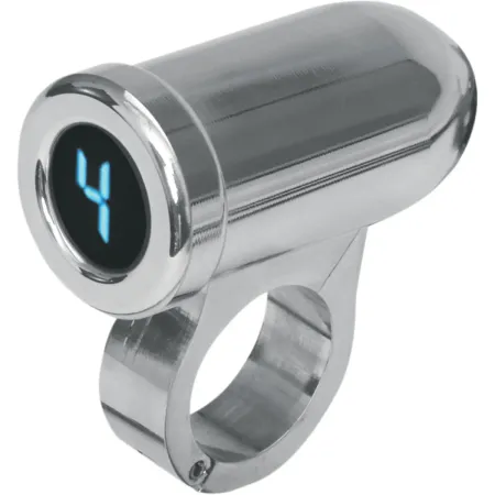 Dakota Digital Gear Indicator in Chrome Natural Finish With Blue Display For 1 Inch Handlebars (PGR-1100)