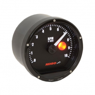 Koso Tachometer TNT-01R/D75 10000 RPM With Shift Light in Black Finish (BA035130-03)