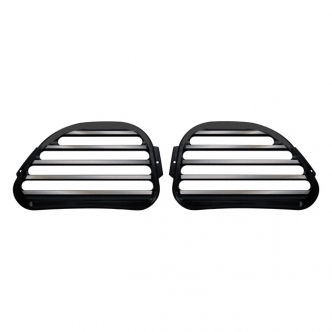 Covington Custom Alu Speaker Grills in Finned Black Finish For 1998-2013 Road Glide Models (C0021-B)