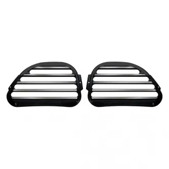 Covington Custom Alu Speaker Grills in Finned Black Finish For 1998-2013 Road Glide Models (C0021-B)