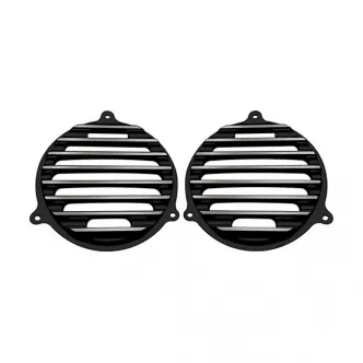 Covingtons Customs Speaker Grills in Finned Black Finish For 2014-2020 FLHT/FLHX Models (C0050-B)