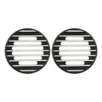 Covingtons Alu Speaker Grills in Finned Black Diamond Edge Finish Large For 1996-2013 FLHT, FLHTC; 2006-2013 FLHX & Trikes Models (C0022-D)