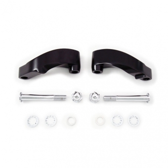 Doss Mirror Extension Kit Moves Mirror Approx. 1 Inch Up & 2 Inch Out in Black Finish For 2008-2015 Softail; 2005-2017 Dyna Models (ARM997089)