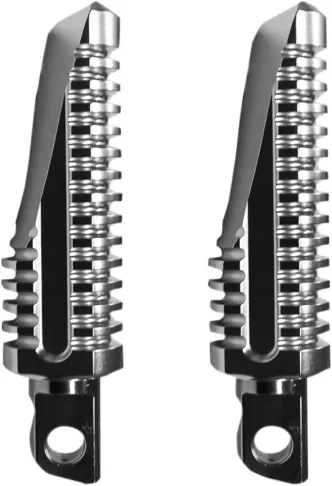Burly Brand Havoc Aluminium Footpegs in Clear Anodized Finish Fr Male H-D Mount Models (B13-1003S)