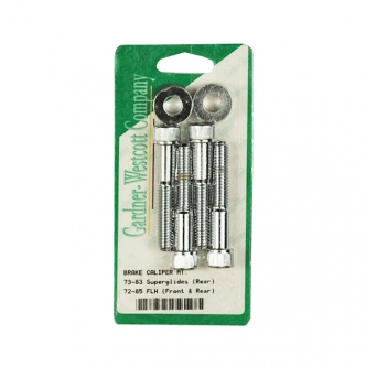 Gardner Westcott Caliper Bolt Kit Allenhead in Chrome Finish For 1972-1984 FL Front, 1973-1980 FL, 1973-1982 FX Rear Models (ARM062505)