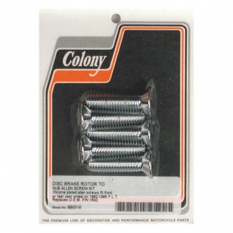 Colony Brake Rotor Bolt Kit Flat Head Allen in Chrome Finish For 1982-1985 FLT Front & Rear Models (ARM729989)