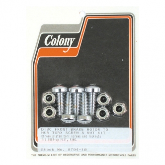 Colony Brake Rotor Bolt Kit Flat Torx Laced Wheels, Front For 1984-2016 B.T. XL Models (ARM272505)