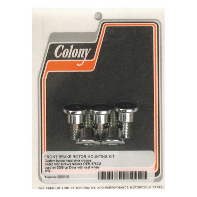 Colony Brake Rotor Bolt Kit Torx Shoulder Bolt, Cast Wheel, Front For