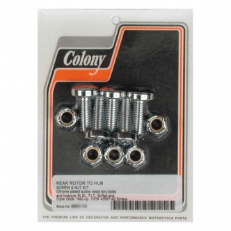 Colony Brake Rotor Bolt Kit Torx Rear in Chrome Finish For 1992-2017 Softail, Dyna, FLT/Touring, XL Models (ARM839989)