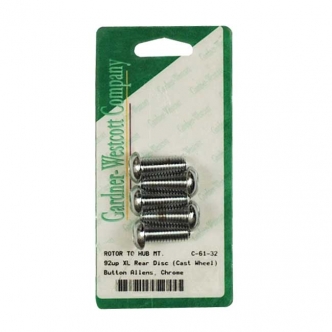 Gardner Westcott Brake Rotor Bolt Kit Button Head 5 x 3/8-16 x 1 Inch Kit Does Not Contain Nuts For 1992-2017 B.T. 1992-2022 XL, 2002-2017 V-Rod Models (ARM204799)