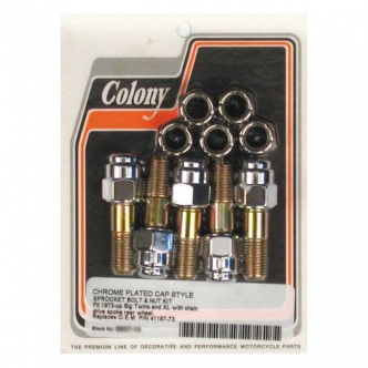 Colony Sprocket Bolt & Nut Kit Rear Spoke Wheel With Chain, Cap For 1973-1984 B.T. & 1979-1990 XL Models (ARM549989)