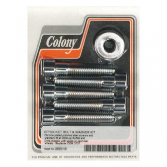 Colony Sprocket Bolt Kit Spoke & Cast Rear Wheel in Polished Allen Finish For 2000-2005 Softail & 2000-2005 Dyna Models (ARM759989)