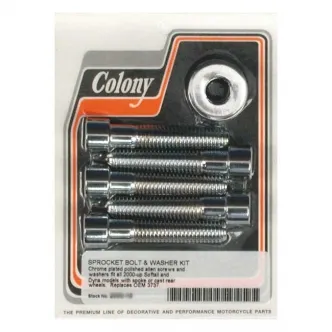 Colony Sprocket Bolt Kit Spoke & Cast Rear Wheel in Polished Allen Finish For 2000-2005 Softail & 2000-2005 Dyna Models (ARM759989)