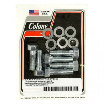 Colony Rocker Box Bolt Kit in Zinc Finish For 1936-1947 KnuckleHead Models (ARM327929)