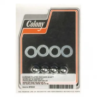 Colony Rocker Shaft End Nuts, Acorn Including Washers in Chrome Finish For 1966-1984 B.T., 1957-1985 XL Models (ARM751989)