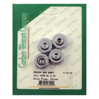 Gardner Westcott Rocker Shaft End Plugs, Allen Style in Chrome Finish For 1957- Early 1971 XL, 1966- Early 1971 B.T. Models (C-74-56)
