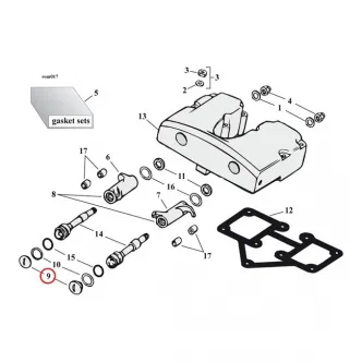 Gardner Westcott OEM Style Rocker Shaft End Plug Kit ButtonHead Style in Chrome Finish For Late 1971-1985 XL, Late 1971-1984 FL, FX Models (ARM028015)