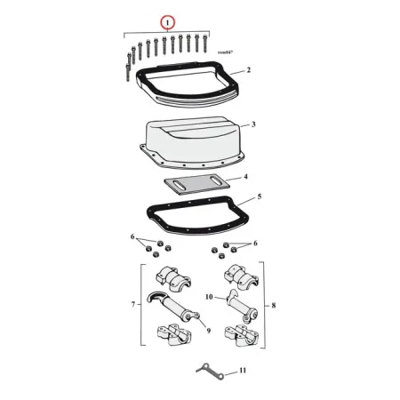 Gardner Westcott Rocker Cover Screw Kit in Stainless Steel Allen Finish Long use With Alu D-Rings For 1948-1965 Panhead (Long) Models (S-10-27-03)