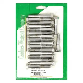 Gardner Westcott Rocker Box Screw Set Requires Drilling 3/8 Diameter Hole Hex in Chrome Finish For 1966-1981 Shovelhead Models (ARM080879)