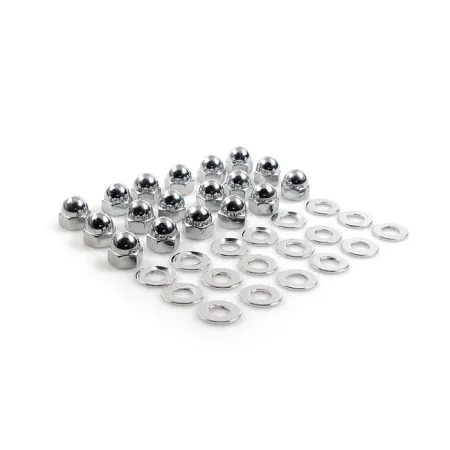 Gardner Westcott Rocker Box Nut Kit, Low Crown Acorn Excluding Rocker Side Nuts in Chrome Finish For 1966-1984 Shovel Models (50-15A)
