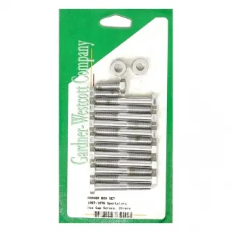 Gardner Westcott Rocker Box Screw Set Hex Bolts in Chrome Finish For 1957-1976 XL Models (C-20-15H)