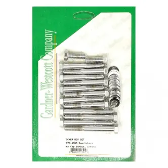 Gardner Westcott Rocker Box Screw Set Hex in Chrome Finish For 1977-1985 XL Models (C-20-50H)