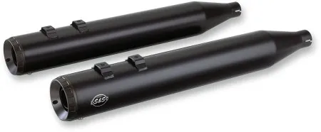 S&S Power Tune Mufflers Grand National Slip-On in Black Finish For 2017-2024 Touring Models (550-0694)