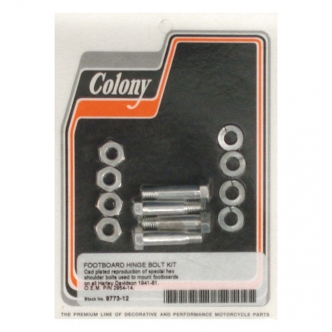 Colony Tappet Block Mount Kit, OEM Style Hex Style, 1/4 Inch -24 in Chrome Finish For Late 1953- Early 1976 B.T. Models (ARM587105)