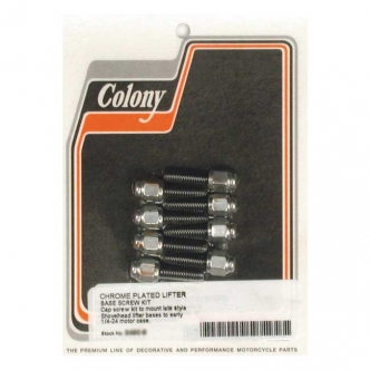 Colony Tappet Block Mount Kit, Cap Style in Chrome Finish For B.T. Conversion, Late 1976-1984 Tappet Guides On 1936- Early 1976 Cases Models (ARM371989)