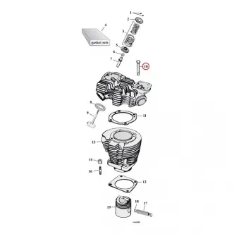 Gardner Westcott Head Bolt Kit, Acorn For Late 1973-1985 XL Models (ARM590729)