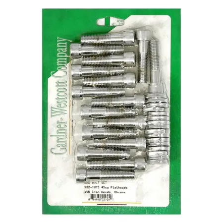 Gardner Westcott Head Bolt Set For 45CU Allenhead Screw With Washers in Chrome Finish For 1938-1973 45 Inch SV With Cast Iron Heads (C-45-11)