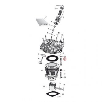 S&S Head Bolt Kit 12 Point Including Washers in Zinc Finish For 1948-1984 B.T. Models (93-3024)